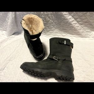 Ugg- Black soft leather boots with buckles